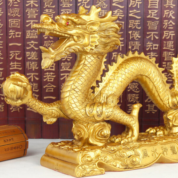 Zhaocailong Ornaments Zodiac Golden Dragon Geomantic Products Crafts Home Office Decoration - Image 2