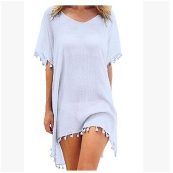 Women Blouses Loose Chiffon Dress Summer Beach Tunic Cover-Up Shirt - Image 10