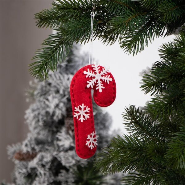 Christmas Decoration Products Crutch Shape Non-woven Felt Pendant - Image 3