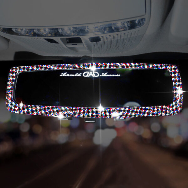 Lovely Diamond-studded Car Interior Mirror Decoration Products For Ladies - Image 2