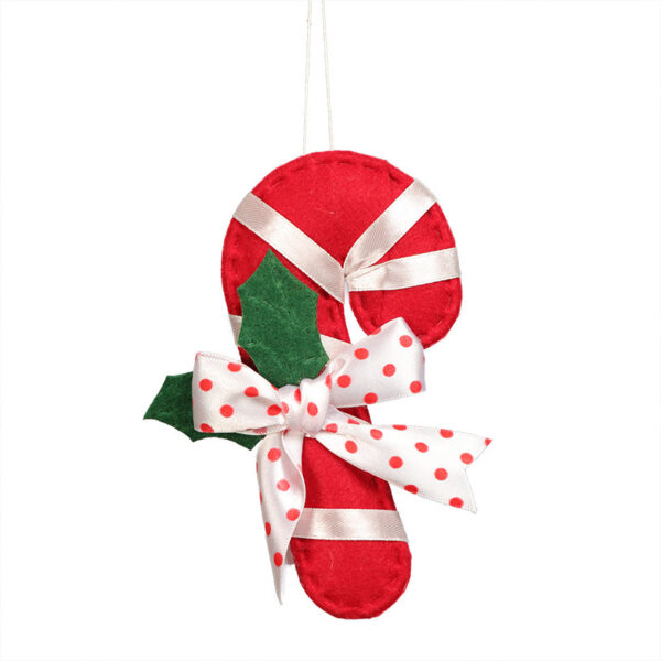 Christmas Decoration Products Crutch Shape Non-woven Felt Pendant - Image 2