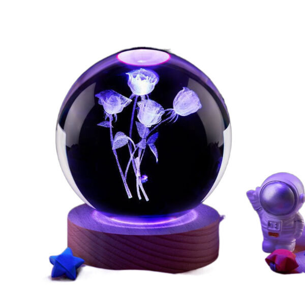 Moon Small Night Lamp Decoration Creative Crystal Ball - Image 2