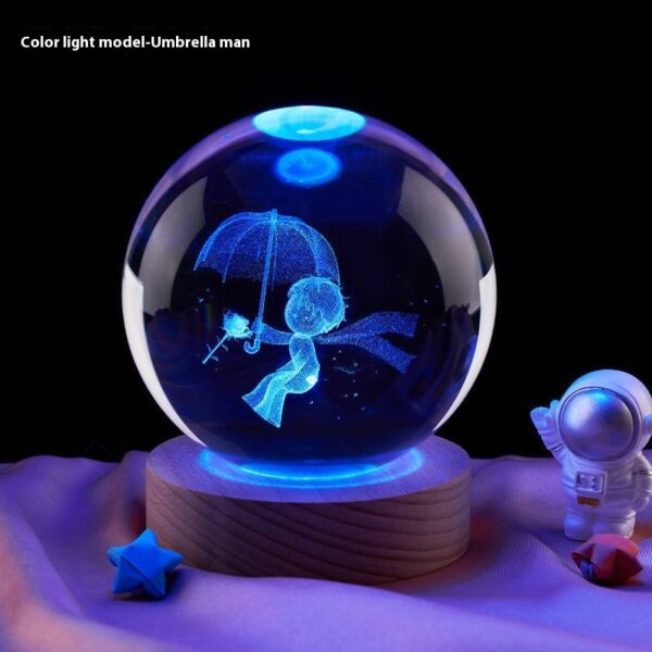 Moon Small Night Lamp Decoration Creative Crystal Ball - Image 8