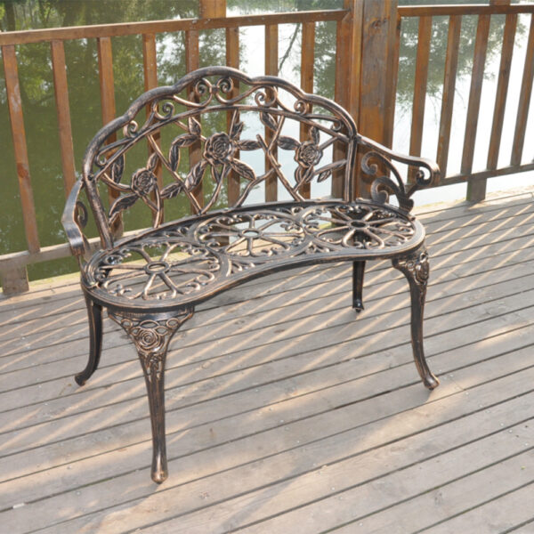 Cast Aluminum Outdoor Courtyard Decoration Garden Leisure Rose Bench Sturdy Durable Outdoor Products XH - Image 7