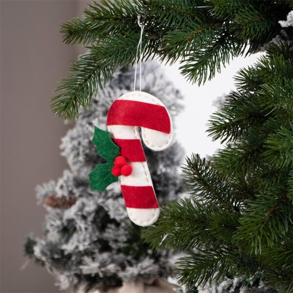 Christmas Decoration Products Crutch Shape Non-woven Felt Pendant - Image 4